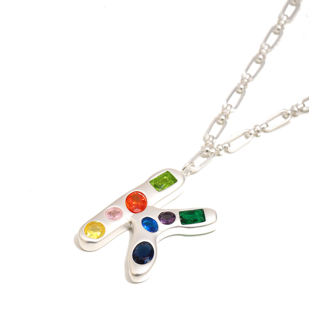 The Gemstone Alphabet Pendant In Silver