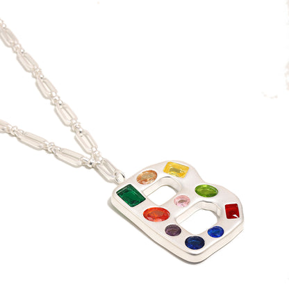 The Gemstone Alphabet Pendant In Silver