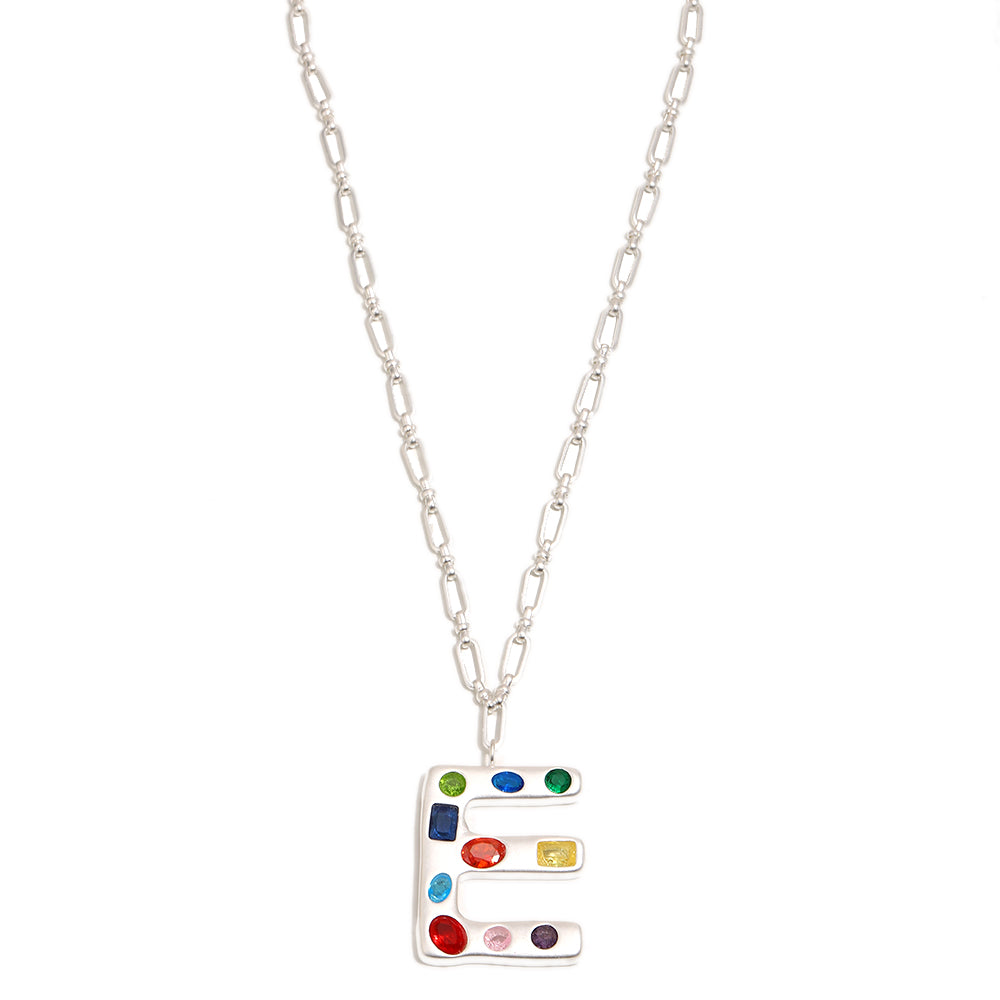 The Gemstone Alphabet Pendant In Silver
