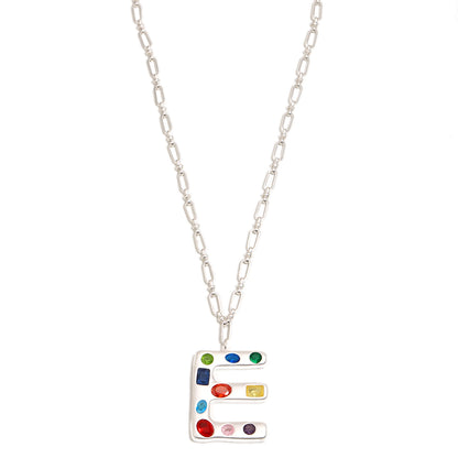 The Gemstone Alphabet Pendant In Silver