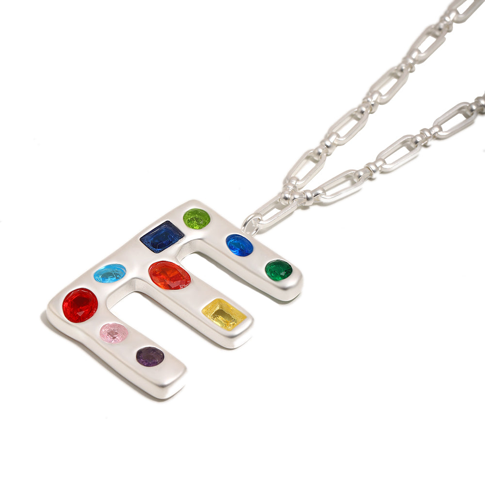 The Gemstone Alphabet Pendant In Silver