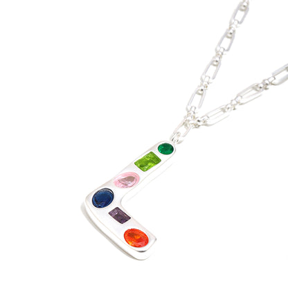 The Gemstone Alphabet Pendant In Silver