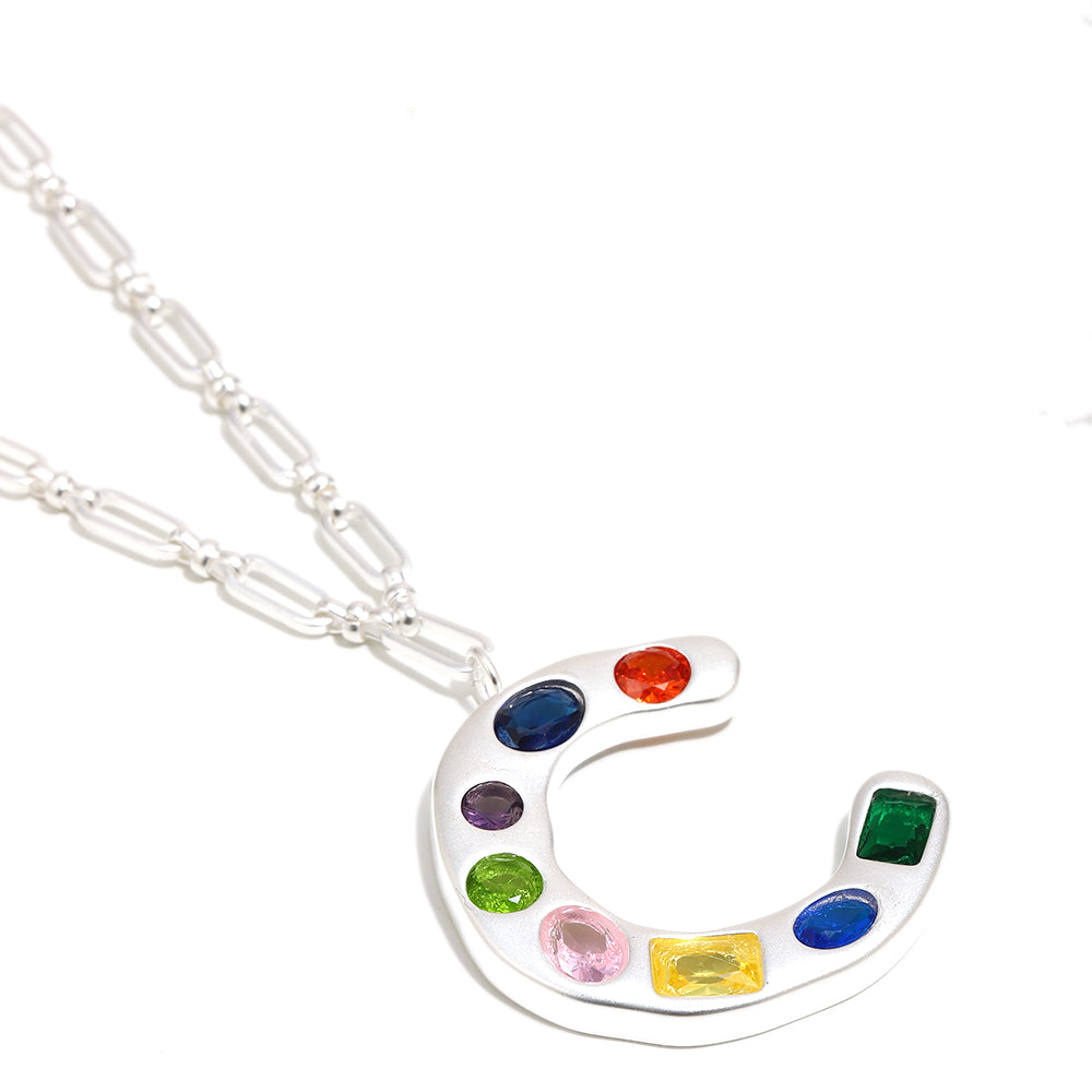 The Gemstone Alphabet Pendant In Silver