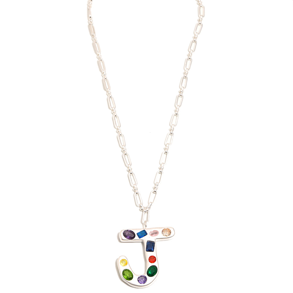 The Gemstone Alphabet Pendant In Silver