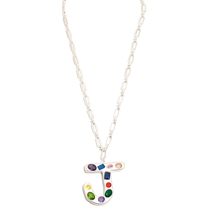 The Gemstone Alphabet Pendant In Silver