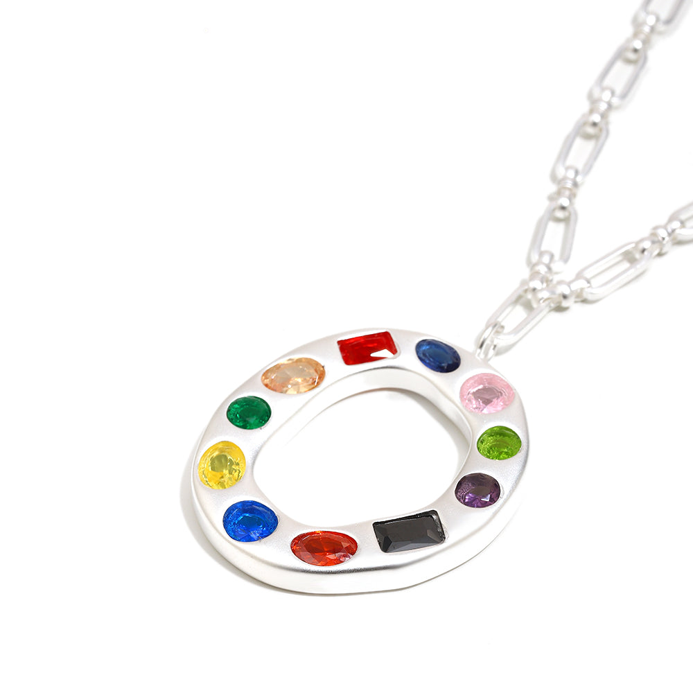 The Gemstone Alphabet Pendant In Silver