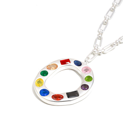 The Gemstone Alphabet Pendant In Silver
