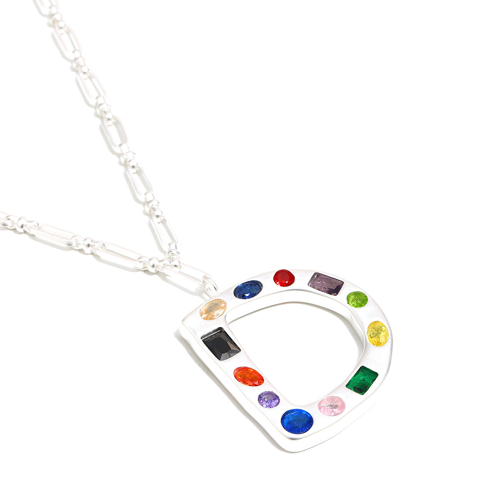 The Gemstone Alphabet Pendant In Silver