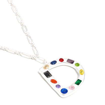 The Gemstone Alphabet Pendant In Silver