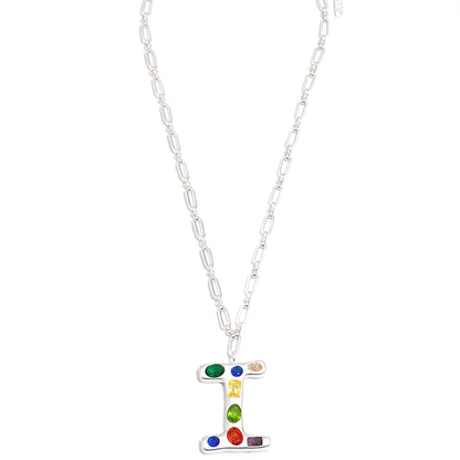 The Gemstone Alphabet Pendant In Silver