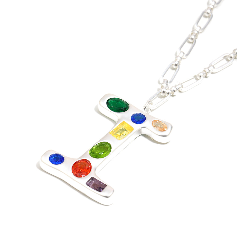 The Gemstone Alphabet Pendant In Silver