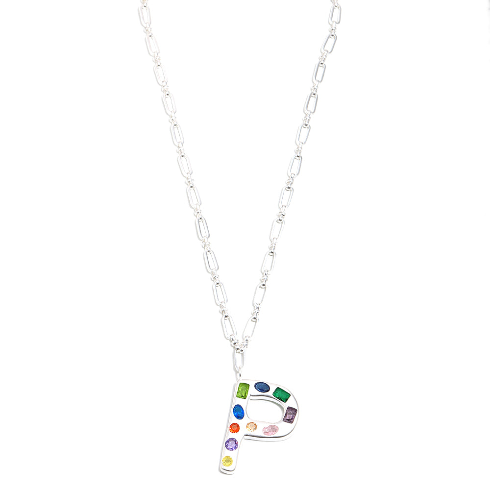 The Gemstone Alphabet Pendant In Silver