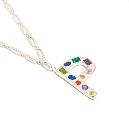 The Gemstone Alphabet Pendant In Silver