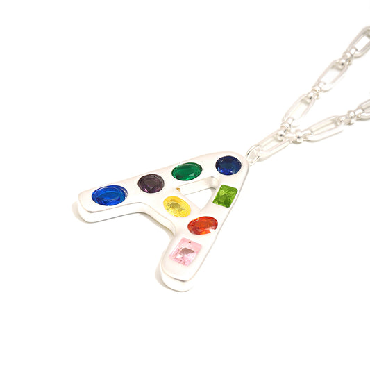 The Gemstone Alphabet Pendant In Silver
