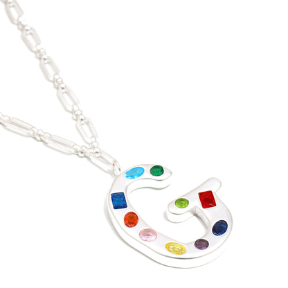The Gemstone Alphabet Pendant In Silver