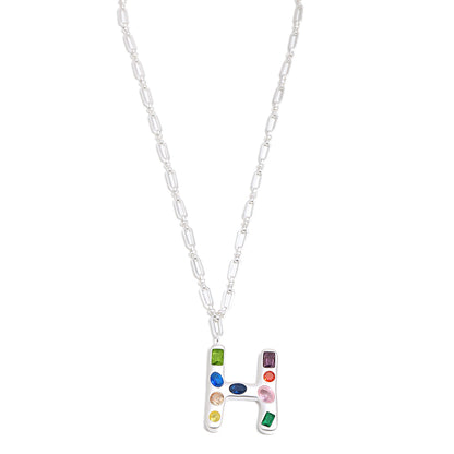 The Gemstone Alphabet Pendant In Silver