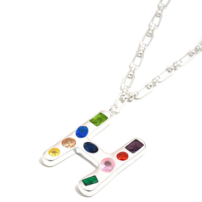 The Gemstone Alphabet Pendant In Silver