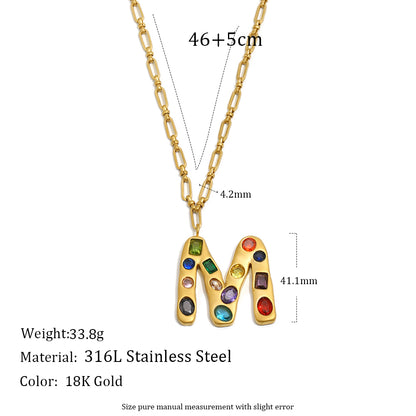 The Gemstone Alphabet Pendant In Gold