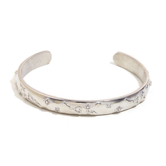 Chiara's Heart Bangle in Silver