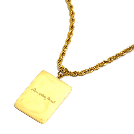 Vesper's Playing Card Necklace In Gold