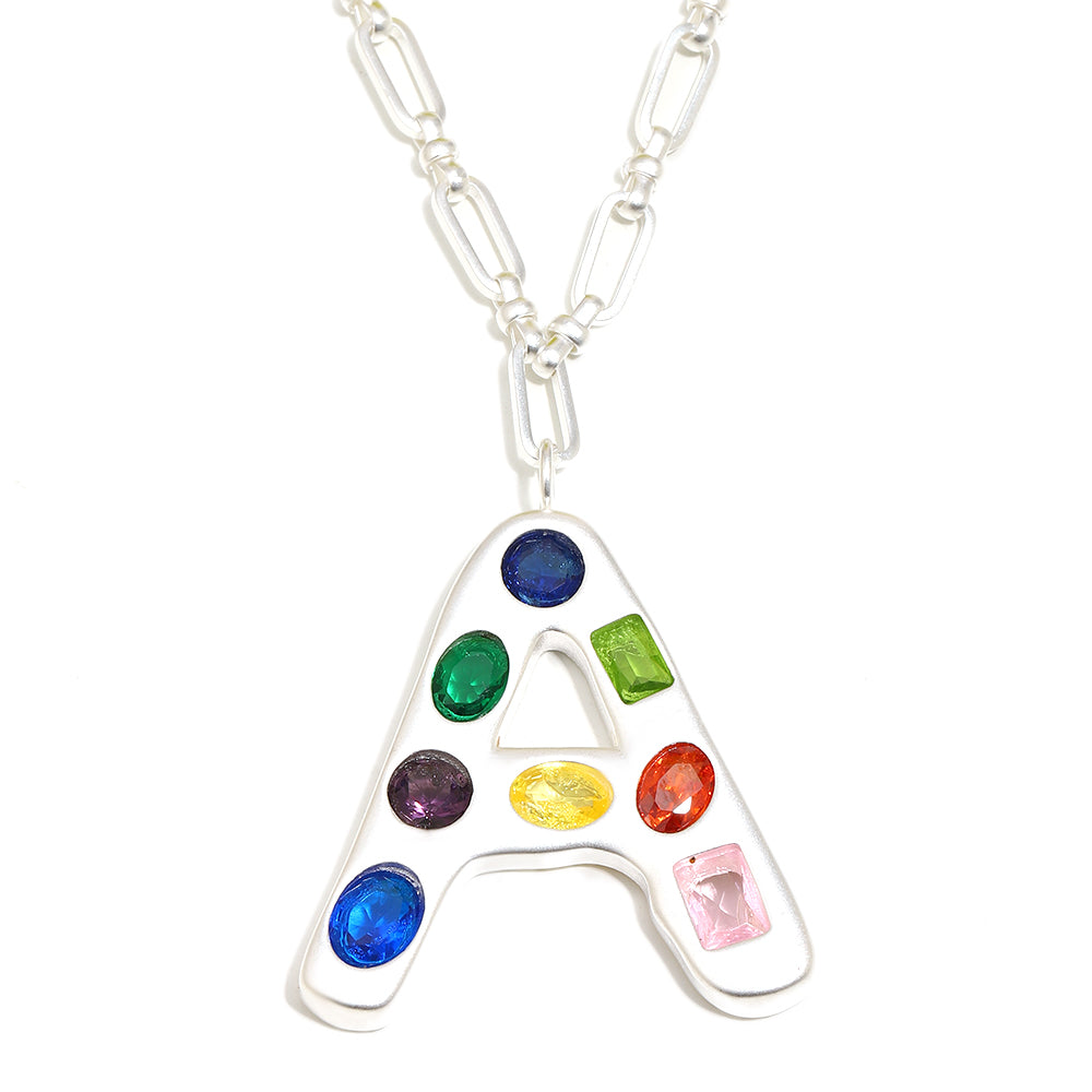 The Gemstone Alphabet Pendant In Silver