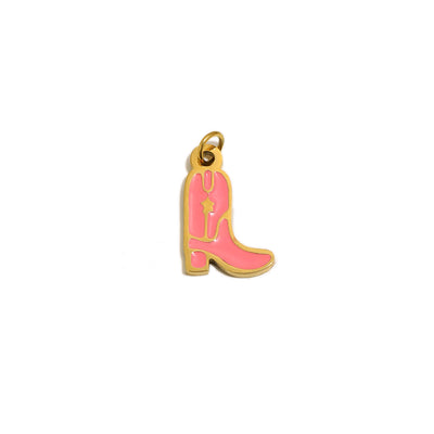 Pink Cowboy Boot Charm