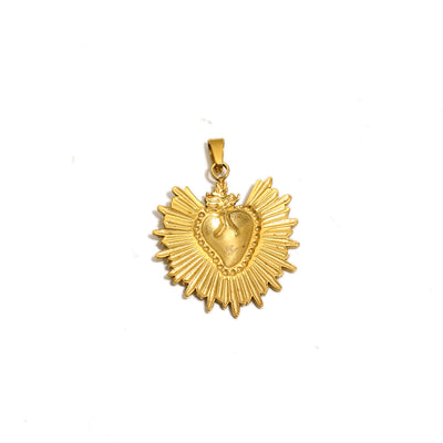 Sunburst Heart Charm