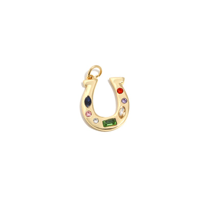 Lucky Gem Horseshoe Charm
