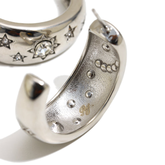 Petra's Star Hoops In Silver