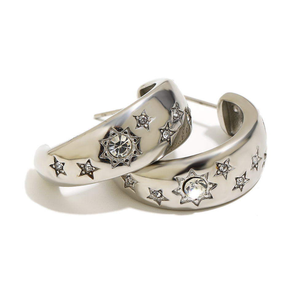 Petra's Star Hoops In Silver