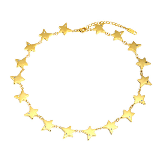 Ceci's Star Choker In Silver