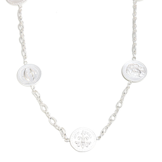 Emilie's Coin Necklace In Silver