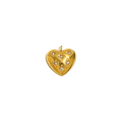 Gold Crystal Heart Charm