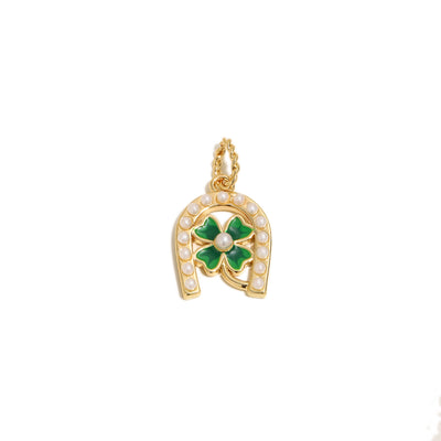Lucky Clover Horseshoe Charm