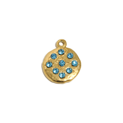 Textured Stone Disc Charm