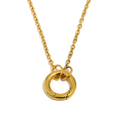 Plain Gold Necklace Chain With Charm Loop