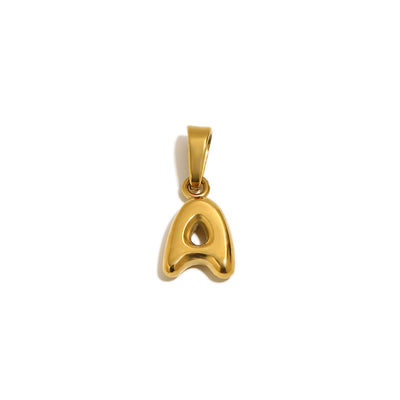 Gold Bubble Letter Charm