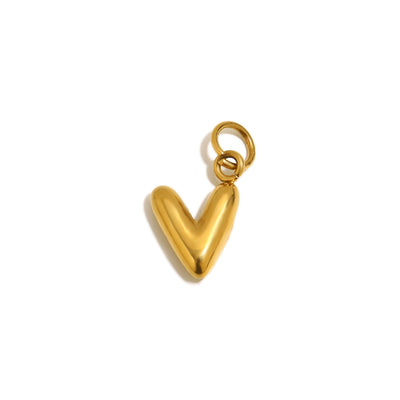 Gold Bubble Letter Charm - V