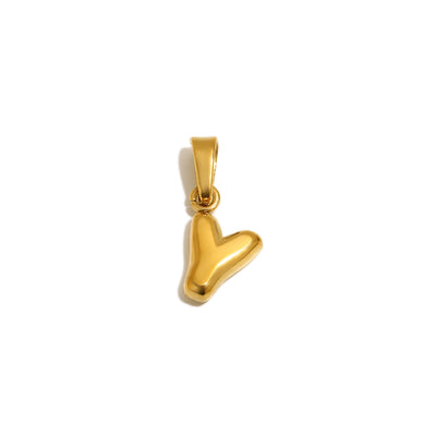 Gold Bubble Letter Charm - Y