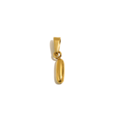 Gold Bubble Letter Charm - I