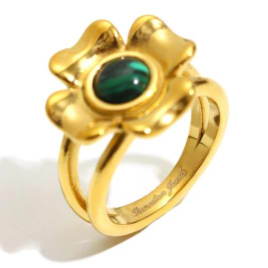 Riya's Flower Ring In Green