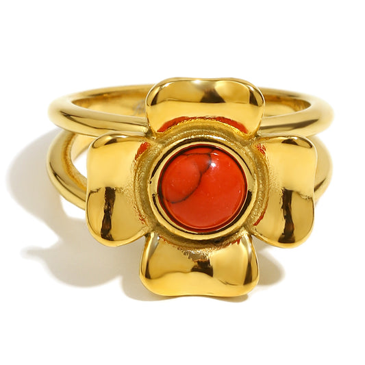Riya's Flower Ring In Red