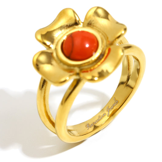 Riya's Flower Ring In Red