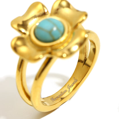 Riya's Flower Ring In Blue