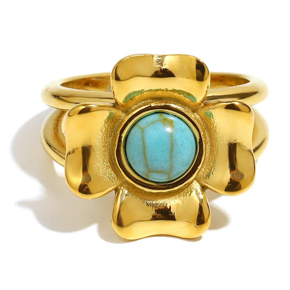 Riya's Flower Ring In Blue