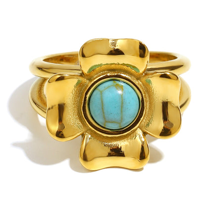 Riya's Flower Ring In Blue