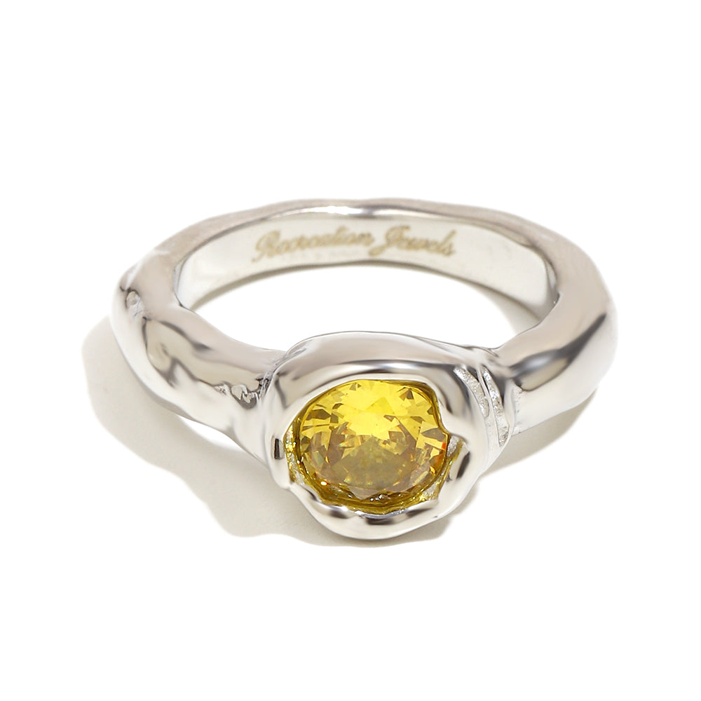 Antonia's Amber Ring In Silver