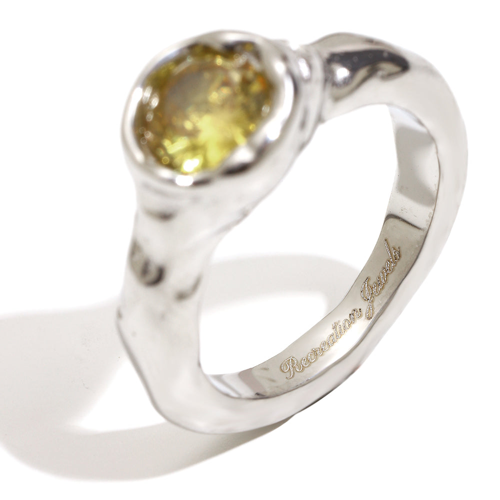 Antonia's Amber Ring In Silver