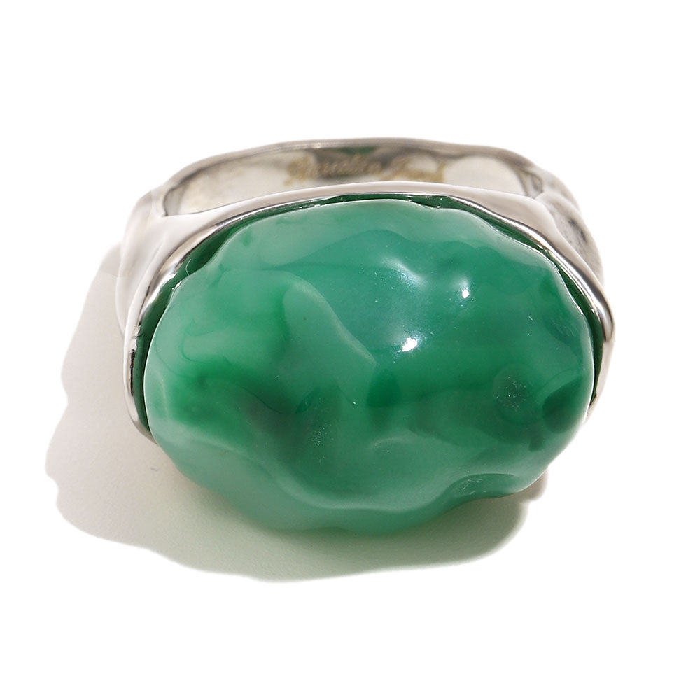 Tally's Green Ring In Silver