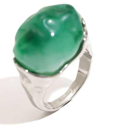 Tally's Green Ring In Silver